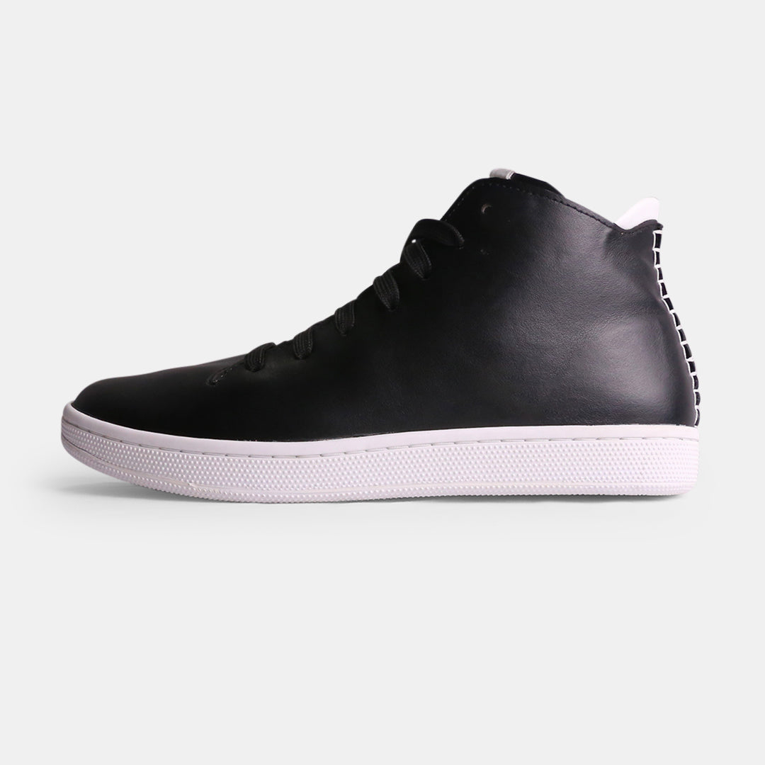 Men's Black mid-top sneaker lateral view