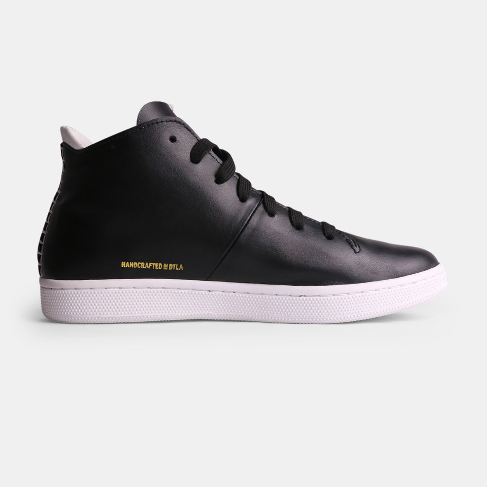 
                      
                        Men's Black mid-top sneaker medial view
                      
                    