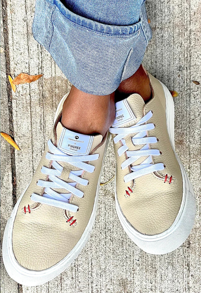 cream leather eastsiders
