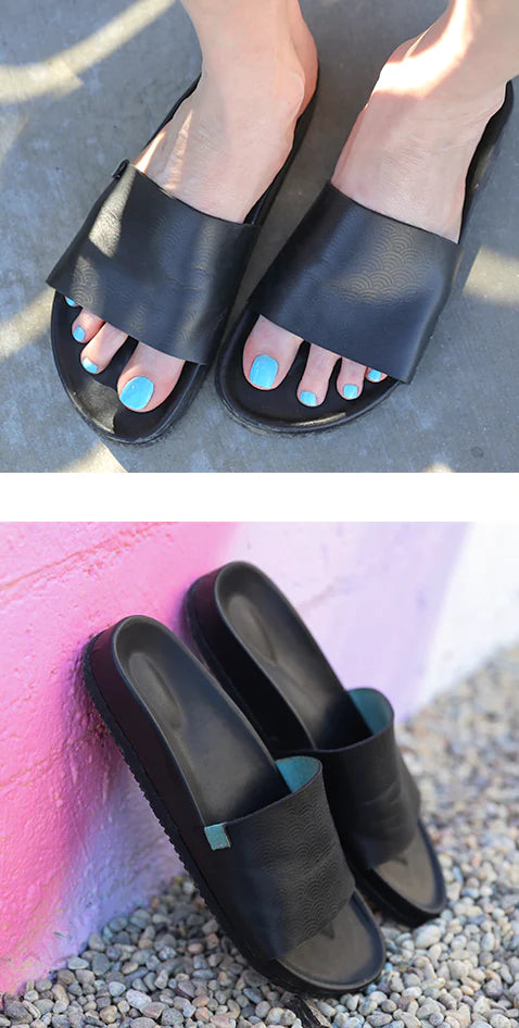 black sandals
