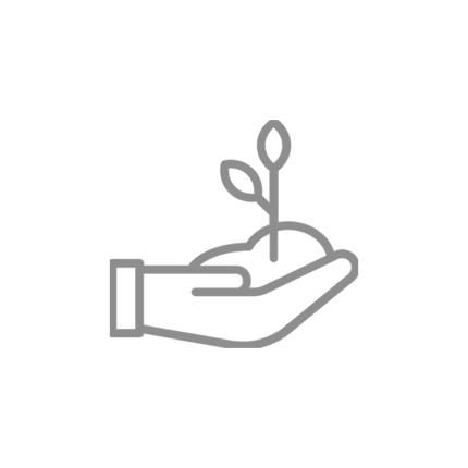 Hand holding a plant icon