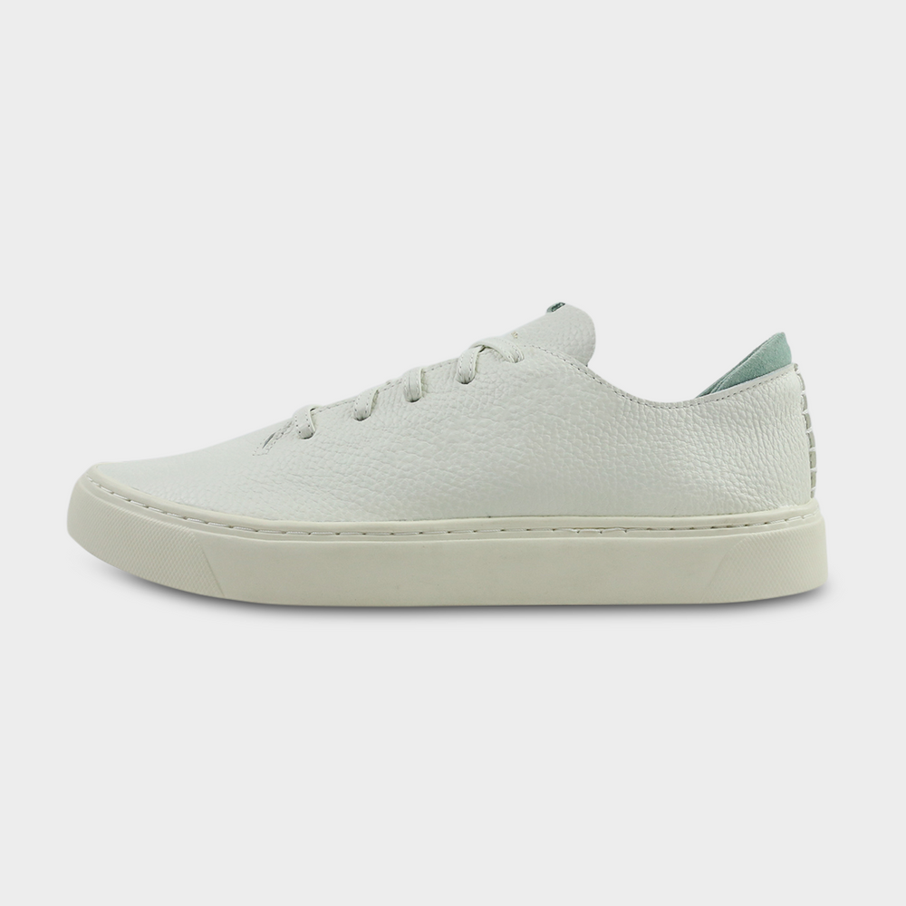 
                      
                        An off-white men's sneaker with a lace-up closure made with Italian full grain leather, featuring a rubber cupsole lateral view
                      
                    